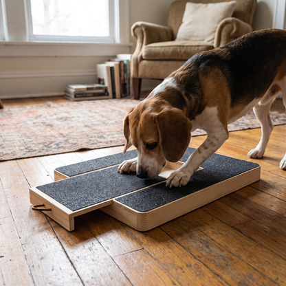 Wooden Dog Scratch Board with Treat Box – Interactive Paw Enrichment Toy