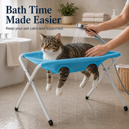 Foldable Pet Grooming Rack – Dog & Cat Bathing & Grooming Stand