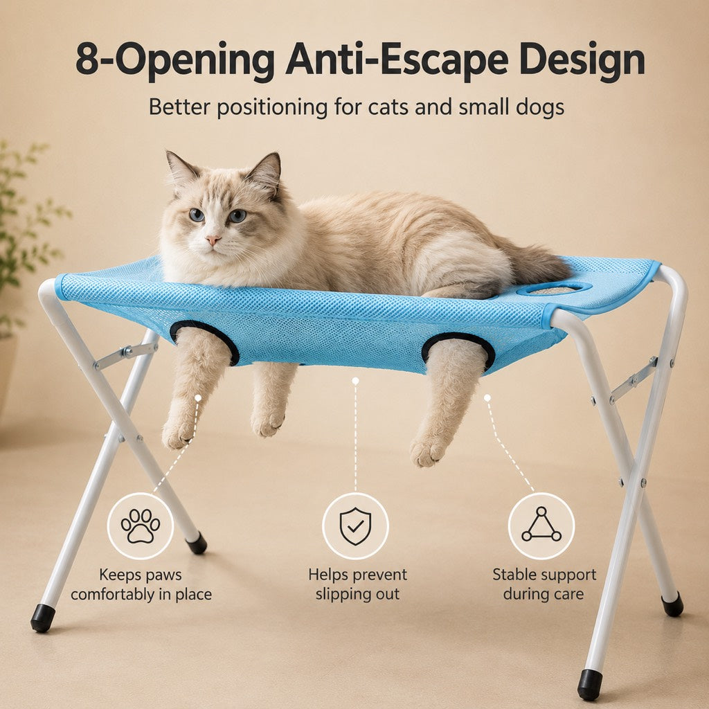 Foldable Pet Grooming Rack – Dog & Cat Bathing & Grooming Stand