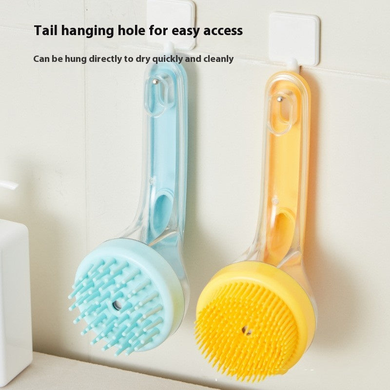 Long Handle Pet Bath Brush – Dog & Cat Shampoo Grooming Brush