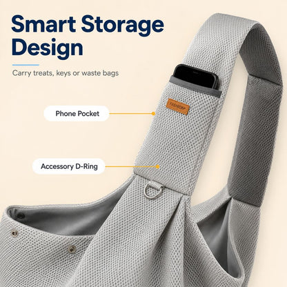 Crossbody Pet Sling Carrier for Small Dogs & Cats – Hands-Free Travel Bag