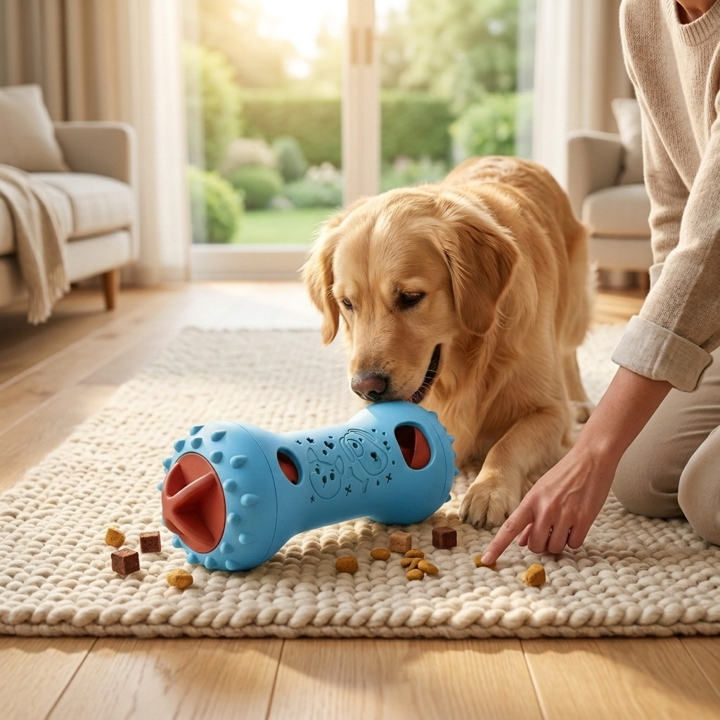 Adjustable Treat Dispensing Dog Toy – Interactive Puzzle Roller for Dogs