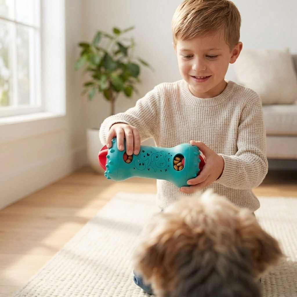 Adjustable Treat Dispensing Dog Toy – Interactive Puzzle Roller for Dogs