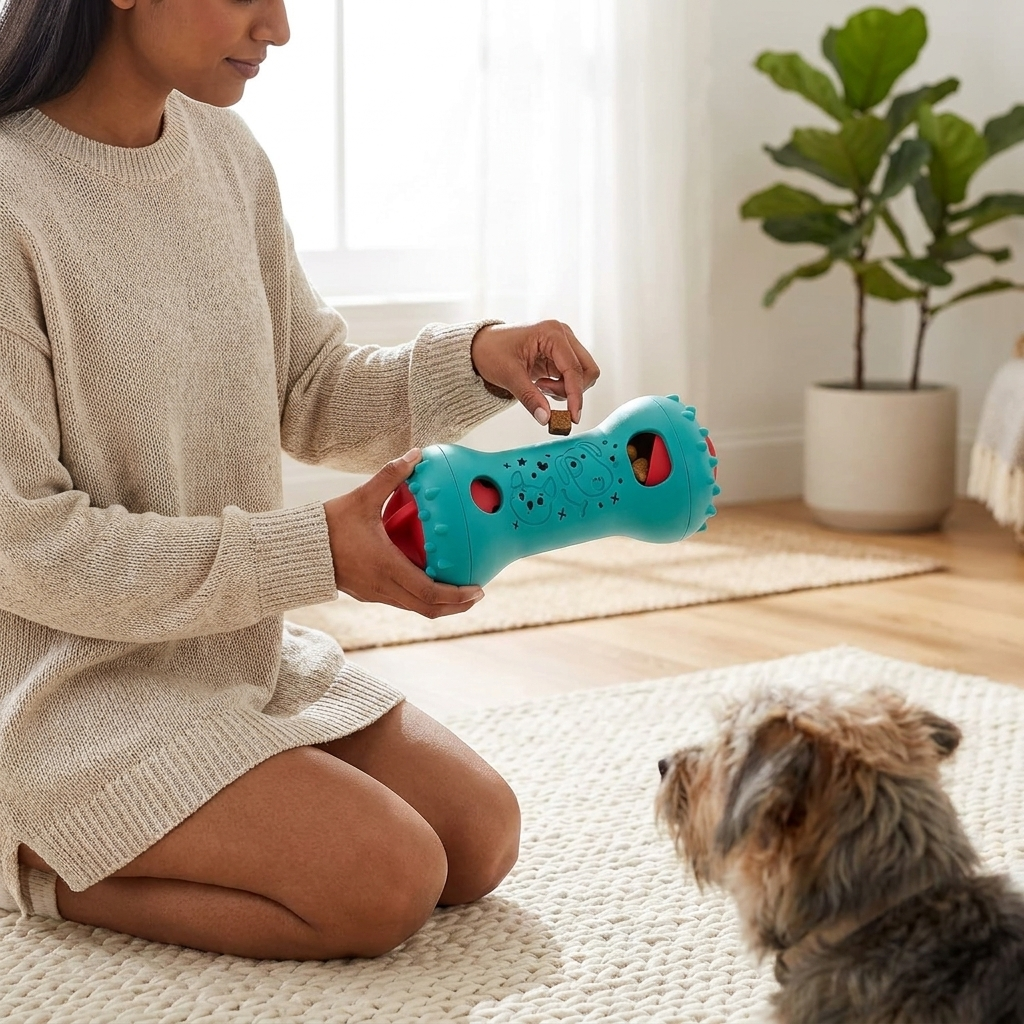 Adjustable Treat Dispensing Dog Toy – Interactive Puzzle Roller for Dogs