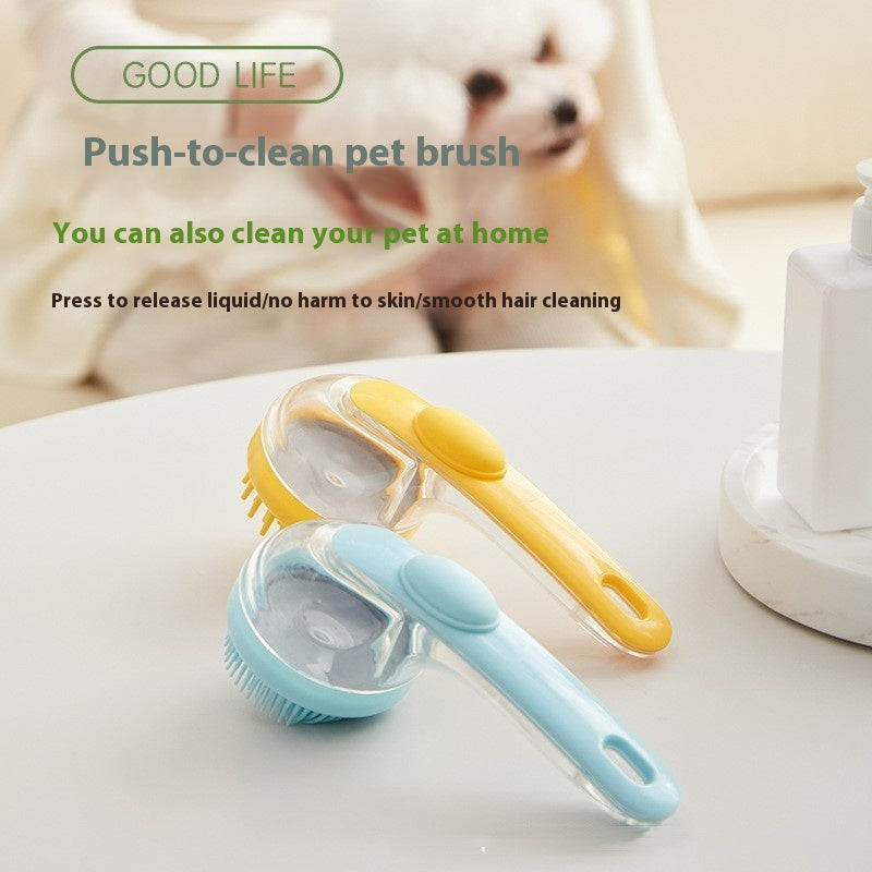 Long Handle Pet Bath Brush – Dog & Cat Shampoo Grooming Brush
