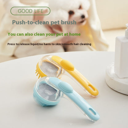 Long Handle Pet Bath Brush – Dog & Cat Shampoo Grooming Brush