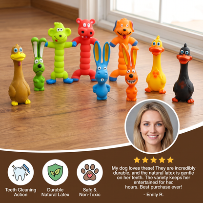Durable Natural Latex Dog Chew Toy for Teeth Cleaning & Oral Care